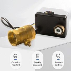 Ball Valve, Electric Ball Valve, 2 Wire, DN20 Automatic Manual Ball Valve 2 Ways 2 Wires Motorized Normally Open Ball Valve for Industrial Flow Control AC220V