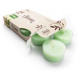 Christmas Tree Premium Tealight Candles - Highly Scented with Essential & Natural Oils - 6 Green Tea Lights - Beautiful Candlelight - Made in The USA - Christmas & Holiday Collection
