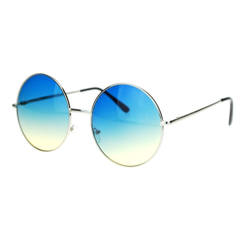 Hippie Retro Groovy Gradient Oversize Circle Lens Round Lennon Sunglasses