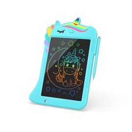 Unicorn Toys LCD Writing Tablet for Girls Kids,Colorful Toddler Drawing Tablet for Educational Baby Girl, Doodle Board Pad Toy for 3 4 5 6-12 Years Old Kid Birthday Party School, 8.6 Inch Blue