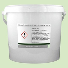 Citric Acid Anhydrous 99.5-100.5% Crystals BP Food Grade 5Kg