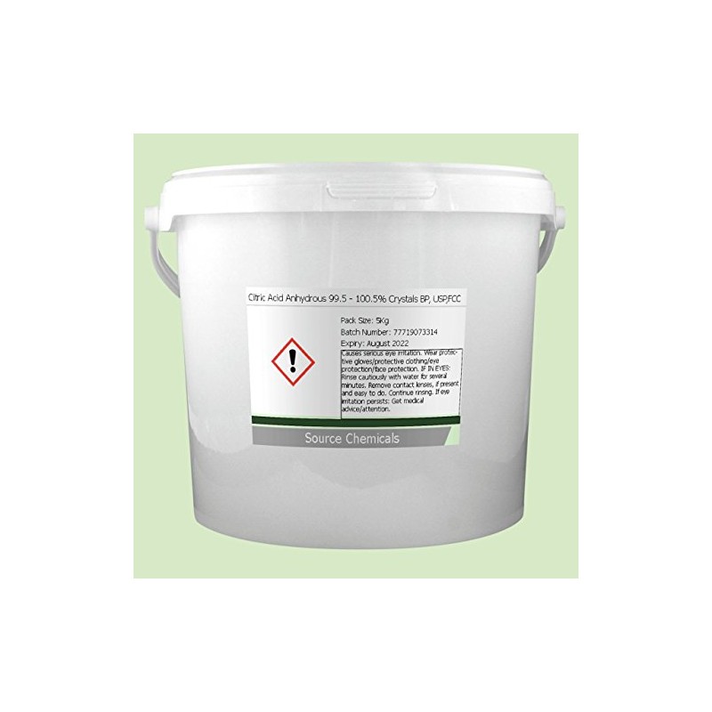 Citric Acid Anhydrous 99.5-100.5% Crystals BP Food Grade 5Kg