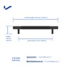 LONTAN 10 Pack Black Cabinet Handles 128mm Black Cupboard Handles
