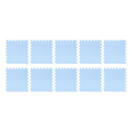Cotton Linen Interlocking Mat Thicken Soundproofing Cuttable Patchwork Puzzle Foam Floor Mat for Home Bedroom Light Blue