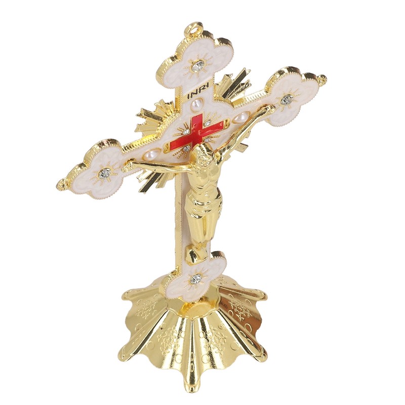 Metal Enamel Crosses Enamel Coating Anti Rust Gold White Crosses