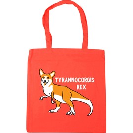Hippowarehouse Tyrannocorgis Rex Corgi Dog Dinosaur Tote Shopping Gym Beach Bag 42cm x38cm, 10 litres