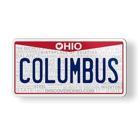 Columbus Ohio State License Plate Style Magnet for Car Fridge Locker Metal Door - 3.5"