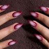 IMRAIN Press on Nails Medium Almond Fake Nails Purple Ombre