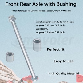 Amavoler 12mm 210mm Rear Wheel Axle With Spacers For Pit Dirt Bike Moped Scooter QUAD ATV Mini Bike Parts