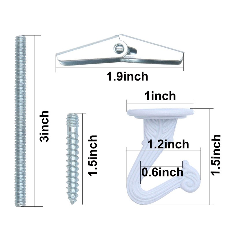 LIFEUNITE 8 Sets Ceiling Hooks for Hanging Plants, White Heavy