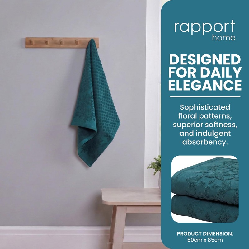 Rapport Home 2-Pack Versailles Jacquard Hand Towels | 50x85cm 100%