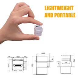 PANPEO 6-Pack HDMI Keystone, HDMI Keystone Jack 4K Female to Female Adapter Support All 3D, 4K - Gold-Plated (6 Pack - White)