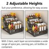 Ceetug 3 Tier Foldable Spice Rack for Countertop Iron Kitchen