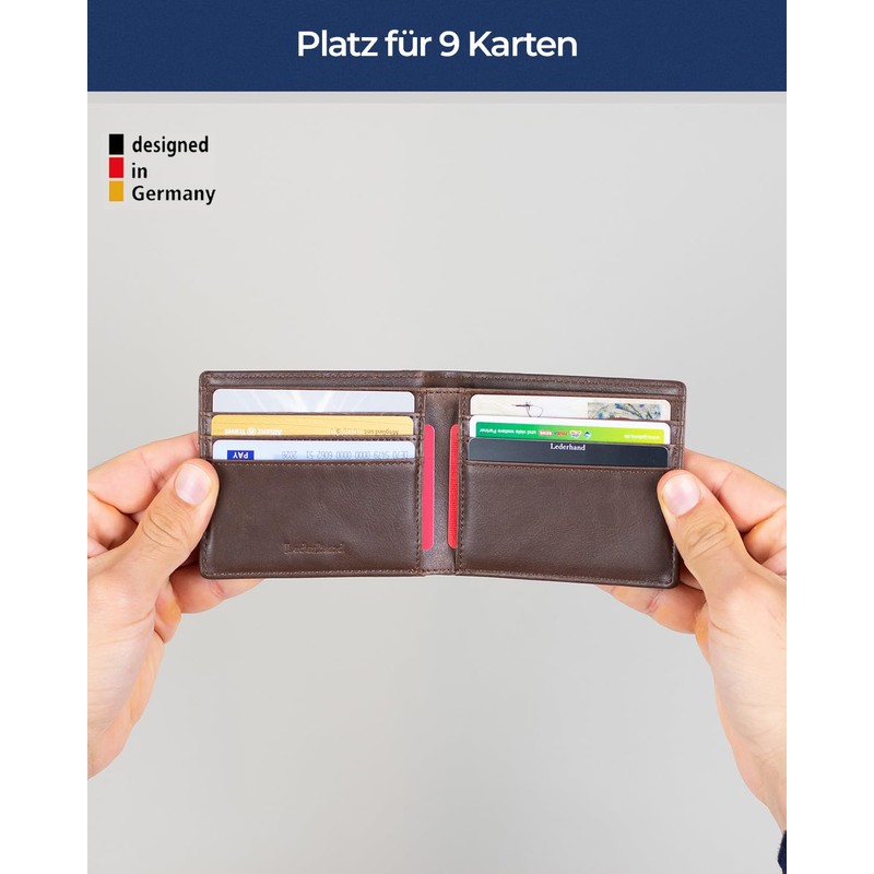 Lederhand Anao Wallet, dark brown, Classic