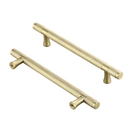 AITITAN 10 Pack Gold Kitchen Handles - Knurled, 192mm Hole Spacing (245mm Length), Cupboard, Wardrobe and Drawer Handles