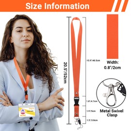 Segus Pack of 10 Lanyard with Chain Clasps, Removable, Neck Strap for Keys, ID Cover, Card Sleeves, Name Tags, Ten Mixed Set for Office, School, Company, Coloured Neck Strap