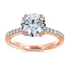 Cuteshop Rose Gold 2ct Round CZ Crystal 4 Prongs Simulated Diamond Solitaire Wedding Engagement Rings for Women Girls (5)