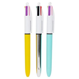 Bic 4 Colour Ballpoint Pens. 10 Colours in 3 pens. Pack of 3. B157811