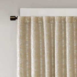 Sun Smart Cassius, Single Total Blackout Curtain for Bedroom, Luxurious Sheen Marble Jacquard, Window Treatment Panel, Rod Pocket Top, Easy to Hang, Fits 1.25" Rod, Machine Washable, 50" x 95" Gold