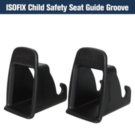 JHKLS ISOFIX Interface Belt Latch Guide, 2 Pcs Car Seat ISOFIX Interface Buckle Fixed Guide Groove Car Seat Bracket Connector, Black