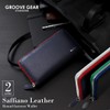 GROOVE GEAR ggs-1016 Men's Long Wallet, Saffiano Leather, Color Tape,