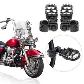 Bravema Motorcycle Foot Peg Pedals，Highway Footrest, 1.25 inch Crash Bars Footpegs Fit for Harley Touring Honda Kawasaki Suzuki Yamaha (Short Size)