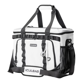 Iculbag Soft Cooler Bags Insulated luch Bag Women Men 24/48Cans Waterproof Insulated Cooler Bag for 16Hour Cooling for Camping Beach Picnic Travel White