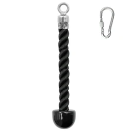 Luwint Tricep Rope Cable Attachment, Heavy Duty Coated Pull Down Rope, Fitness Exercise Handle for Machine Home Gyms Pulley (Black,Single Grip)