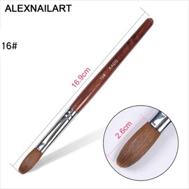 Kolinsky Sable Hair Nail Brush Red Wood Pen UV Gel Nail Art Manicure Painting Tool Pack of 2