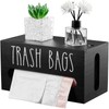 DRASTAR Trash Bag Dispenser, Trash Bag Holder Wall Mount, Wooden