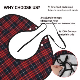 Granvoo Pack of 3 Adult Bibs Waterproof, Reusable Bibs with Dirt Trap, Catcher Bowl, Washable Clothing Protection, Bib for Elderly People Disabled People, Red, Blue, Black, multicoloured