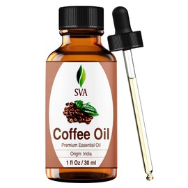 SVA Coffee Essential Oil – 1 Fl Oz – 100% Natural Coffee Oil - for Diffuser, Hair Care, Face, Skin Care, Aromatherapy, Scalp and Body Massage, Soap and Candle Making - with Dropper