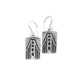 Mark Poulin Sterling Silver Golden Gate Bridge Earrings - San Francisco Bay Area California Earrings