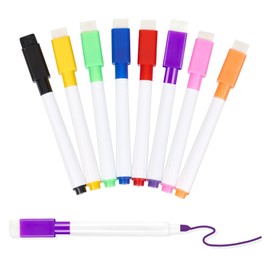 CALLYSONIC 8 Colour Whiteboard Markers, Colourful Whiteboard Pens, Magnetic Model, Erasable Whiteboard Markers, with Eraser Tip, Suitable for Schools, Offices, White Board Marker Pens