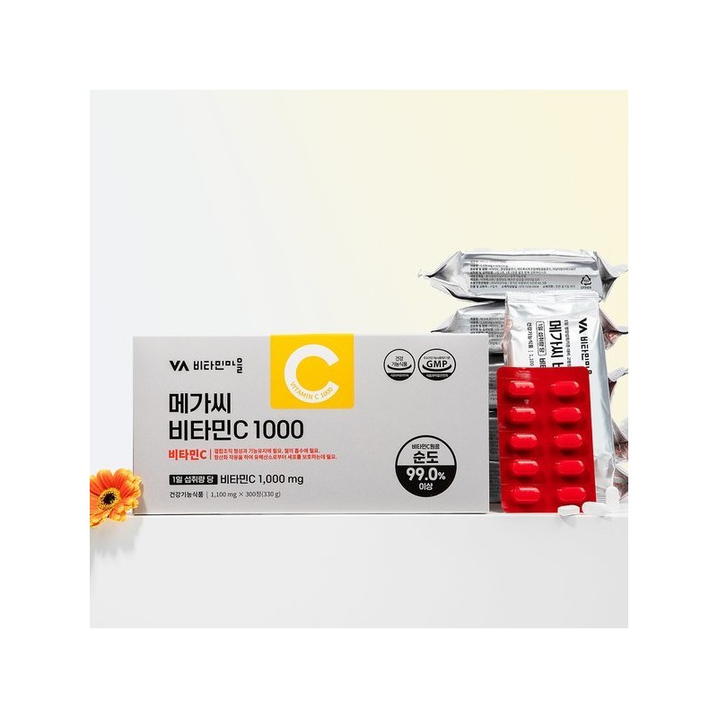Vitamin Village 고함량 메가씨 비타민C 1000mg 8박스 총2400정 High-content Mega