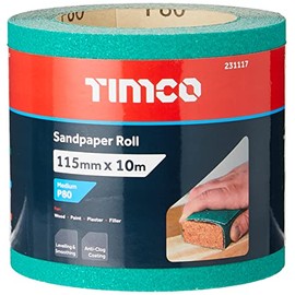 TIMCO 231117 80 Grit Green-115mm x 10m Sandpaper roll
