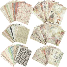 200 Sheets Collage Material Paper Design Paper Wrapping Paper Retro Diary Antique Wrapping Junk Journal Scrapbook