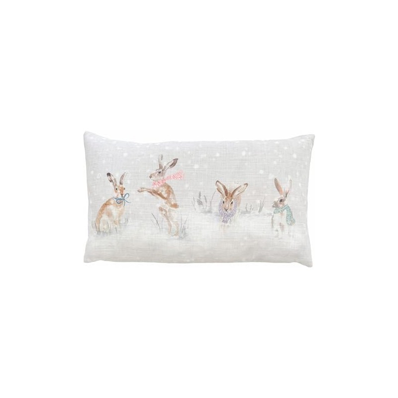 Evans Lichfield Snowy Hares Cushion Cover, 30 x 50cm