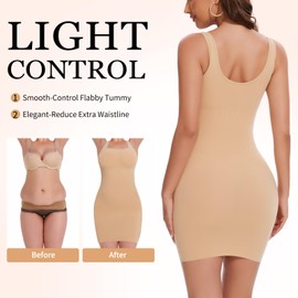 JOYSHAPER Slip Dress Shapewear for Under Dress Women Seamless Full Slip Tummy Control Body Shaper Bodycon