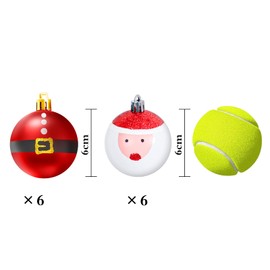 Pack of 12 6 cm Christmas Baubles, Christmas Baubles with Christmas Pattern, Plastic Baubles, Hanging Baubles for Christmas Tree Festival, Party and Wedding Decoration (Red & White)