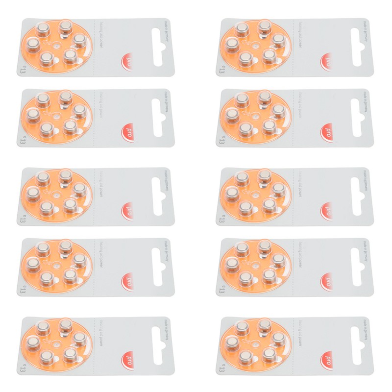 60pcs Long Lasting Power Hearing Device Battery Zinc Air Sound