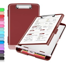 Sooez Clipboard with Storage, High Capacity Nursing Clipboard with Pen Holder, Heavy Duty Plastic Clipboard, Teacher Must Haves School Office Supplies