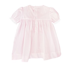 Petit Ami Baby Girls' Fully Smocked Dress with Lace Trim, 9 Months, Pink