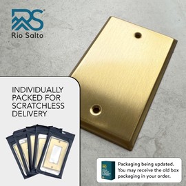 Rio Salto BRASS Metal Gold Triple Toggle Light Switch Metal Wall Plate MIDSIZE 3-Gang Toggle Wallplate Cover Wall Plate Light Switch Covers 1-Pack