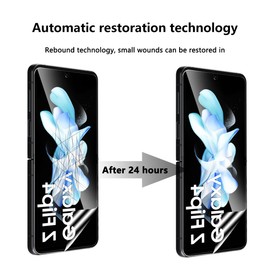 Phlleyaa Protective Film for Galaxy Z Flip 4 5G Soft TPU Pack of 2 + Galaxy Z Flip 4 Tempered Glass Camera Protection 1 Piece, Easy Installation Bubble-Free for Tempered Glass Film for Galaxy Z Flip 4