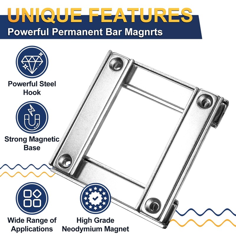 UCINNOVATE Neodymium Rectangular Pot Magnets with Counter Bore, 60x13.5x5mm Bar