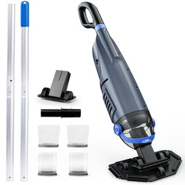 IPOW 2025 Upgraded Pool Vacuum for Above Ground Pools 19 GPM Powerful Suction Cordless Rechargeable Pool Vacuum Cleaner, 2 Brush Heads - Ideal for Spas & Hot Tubs