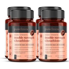 Glutathione 1000mg – 240 Tablets (4 x 60 Pack, 1-a-Day) by Pureclinica | High Strength with 500mg Glutathione, 300mg ALA & 200mg Vitamin C per Tablet | Antioxidant & Detox Support