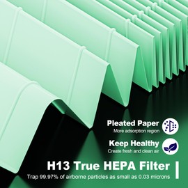 4 Pack Kilo True HEPA Pet Care Filter Replacement Compatible with Afloia Kilo, KILOPLUS, KILOPRO, MIRO, MIRO PRO and MORENTO MR-Kilo, Kalo Air Purifier, 360° 3-Stage Filtration, Green