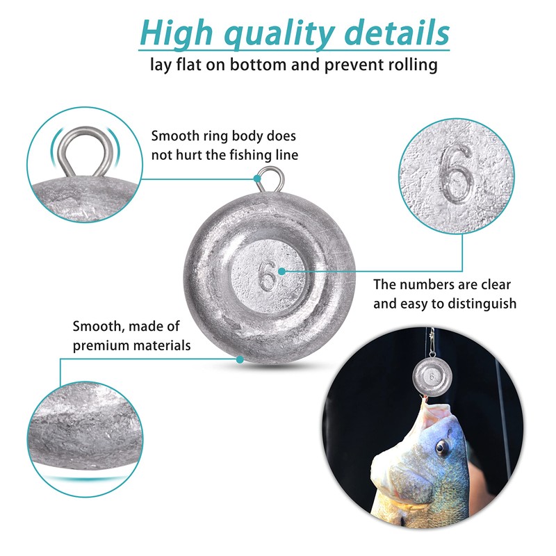 Fishing Weights Sinkers Surf Fishing Weights Coin-Sinkers Catfishing Tackle Saltwater